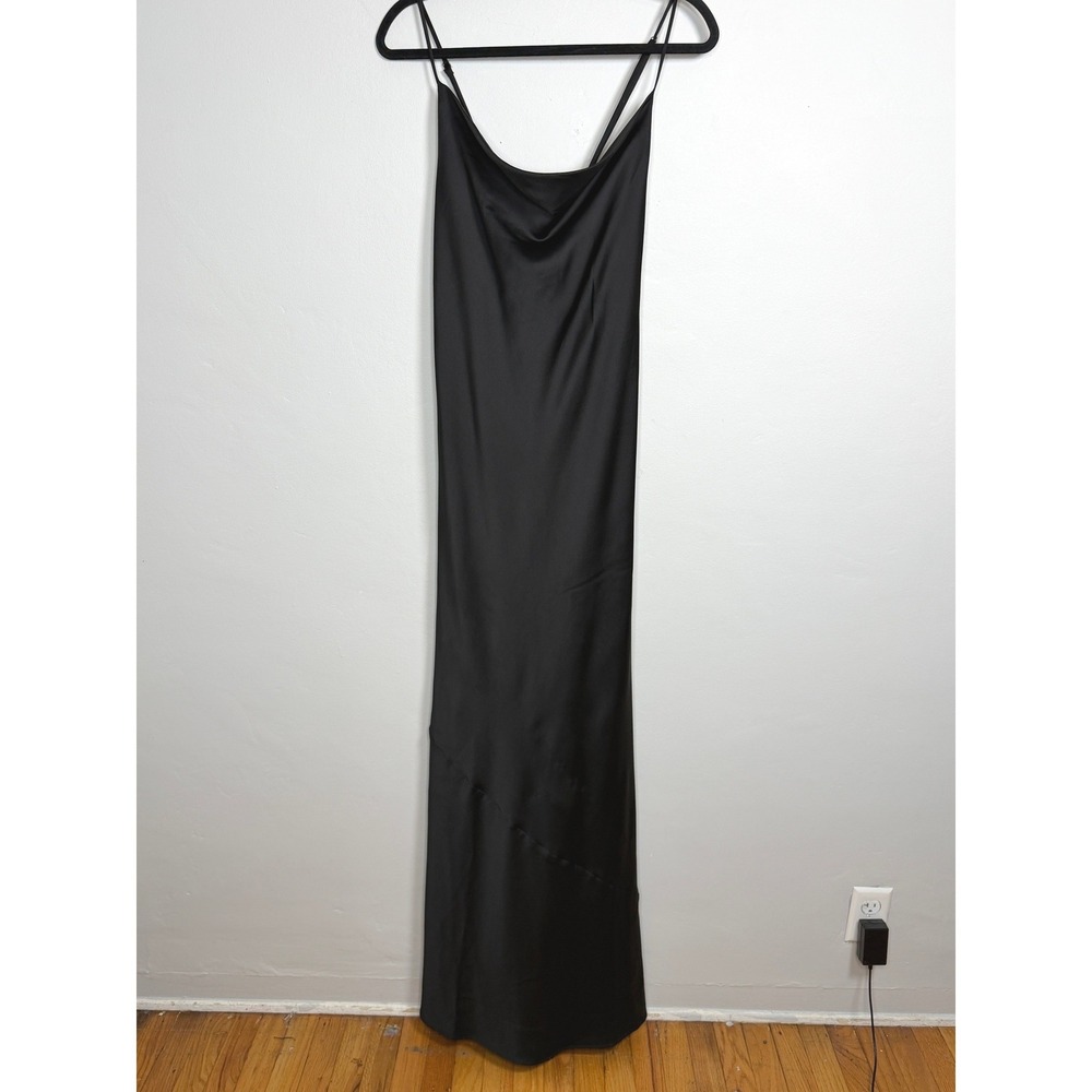 Show Me Your Mumu Tuscany Maxi Dress XXL Black Satin Cross Back Formal Black Tie